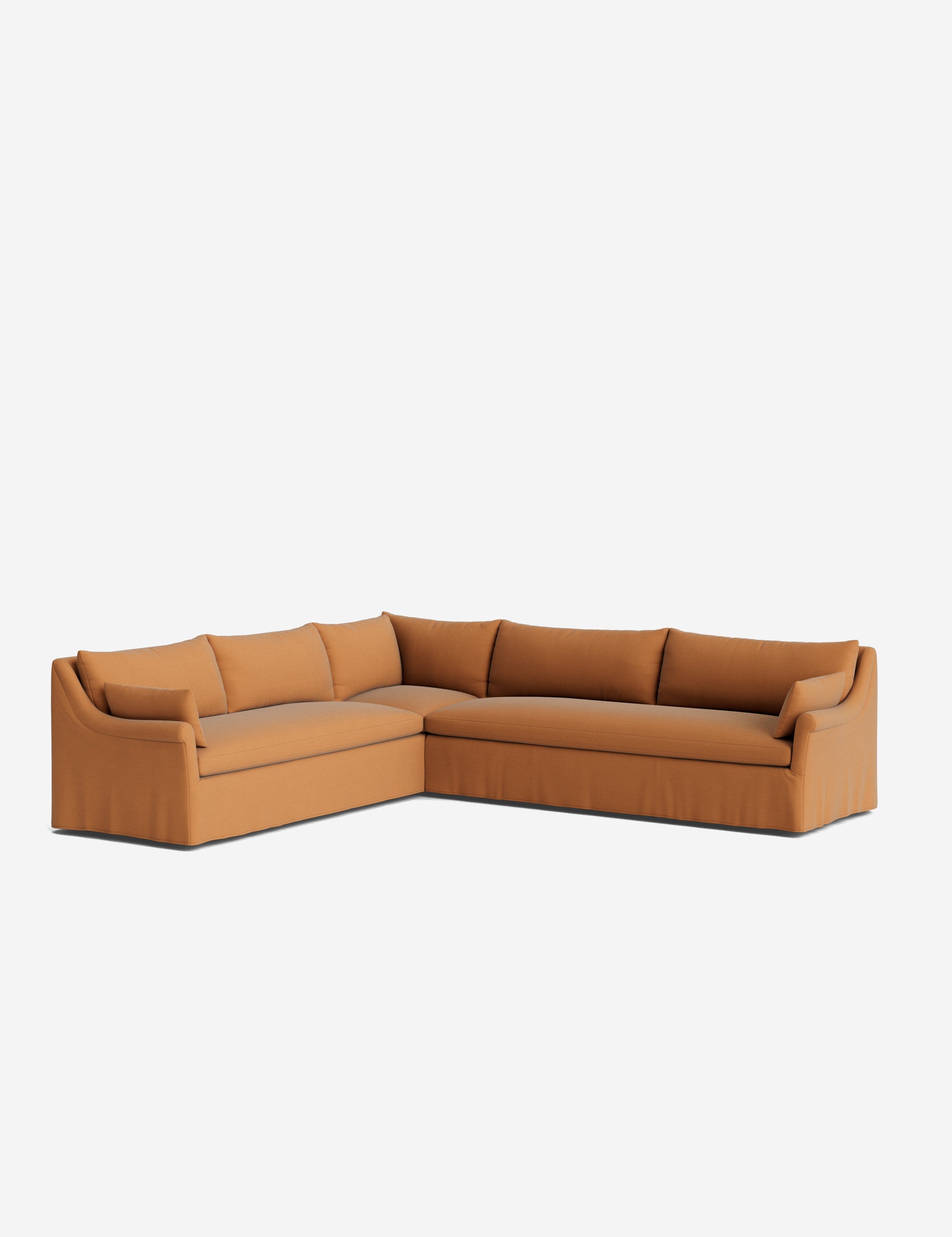 Lulu and Georgia Portola Rolled Arm Slipcover Corner Sectional Sofa - view 58