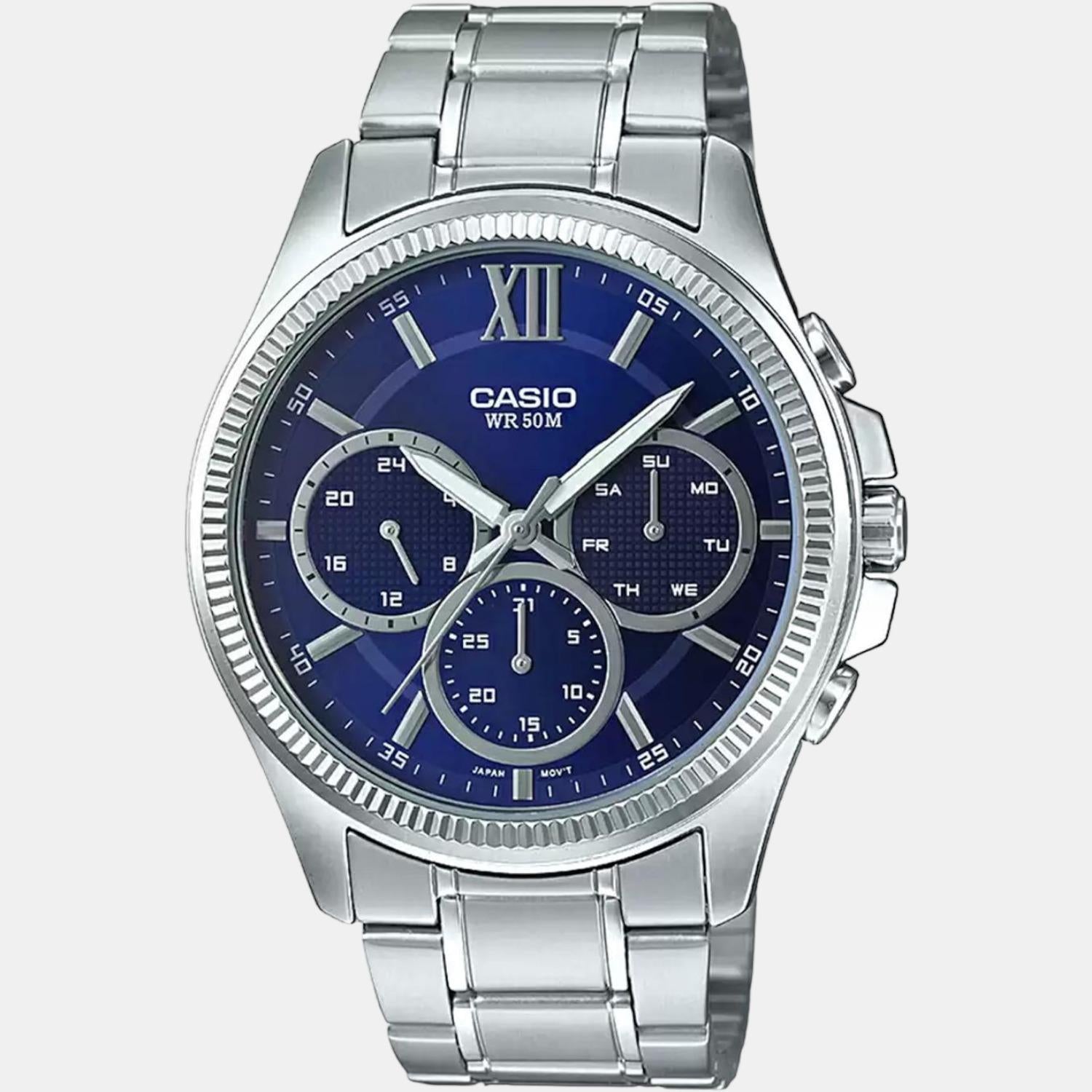 Casio Enticer Men Quartz Blue Dial Chronograph Stainless Steel Watch A1773 - view 2