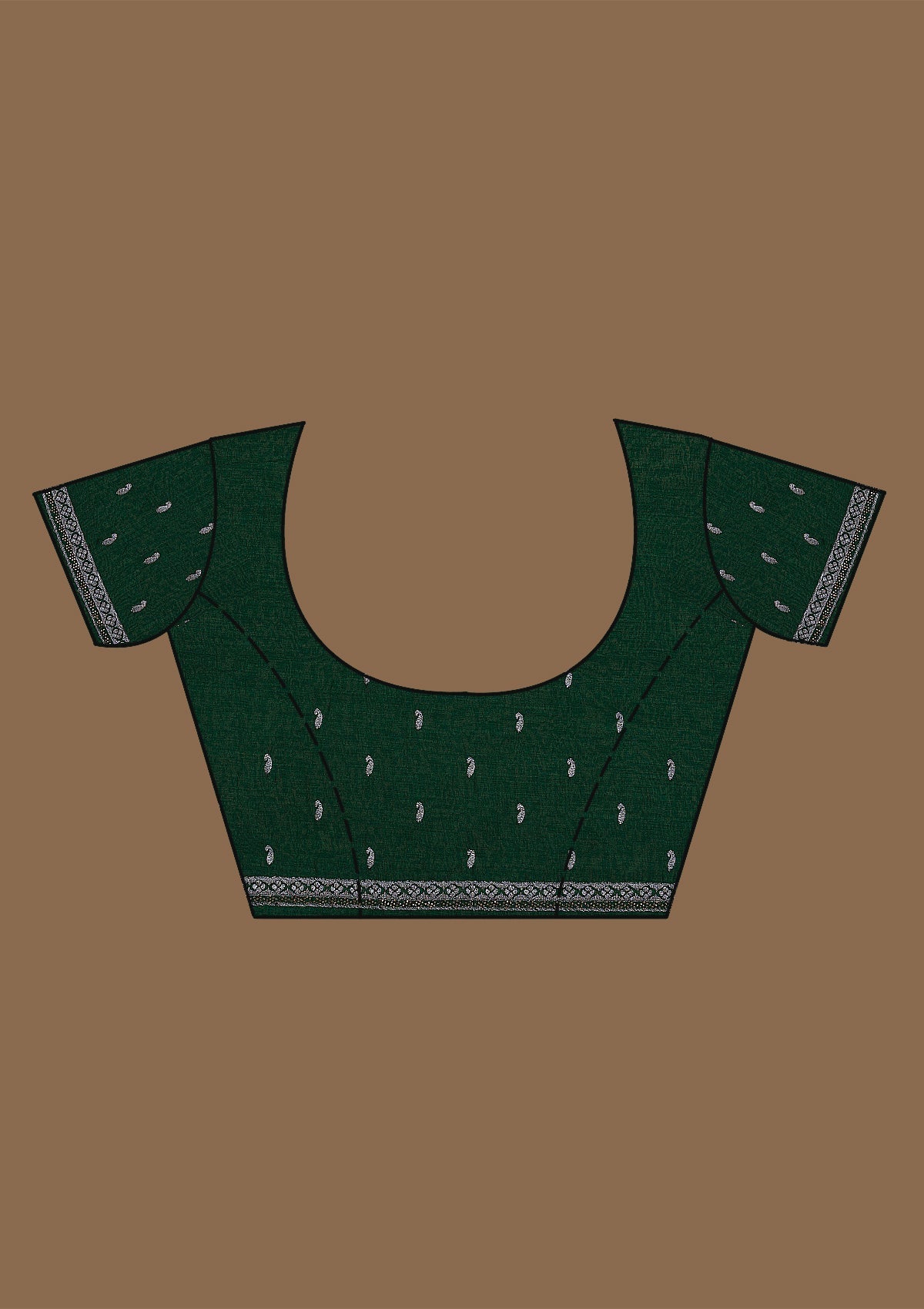 Koskii Bottle Green Threadwork Georgette Saree - view 9
