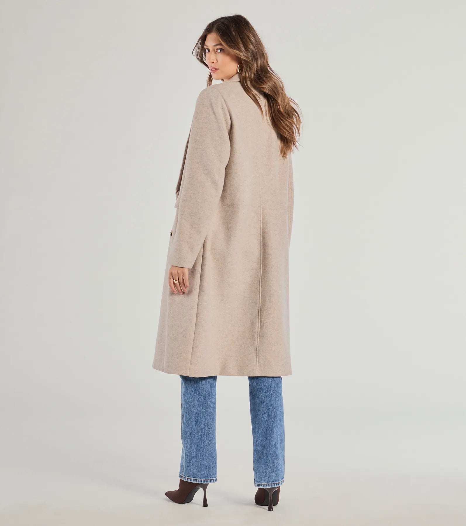 Windsor Refined Glamour Oversized Faux Wool Trench Coat - view 2