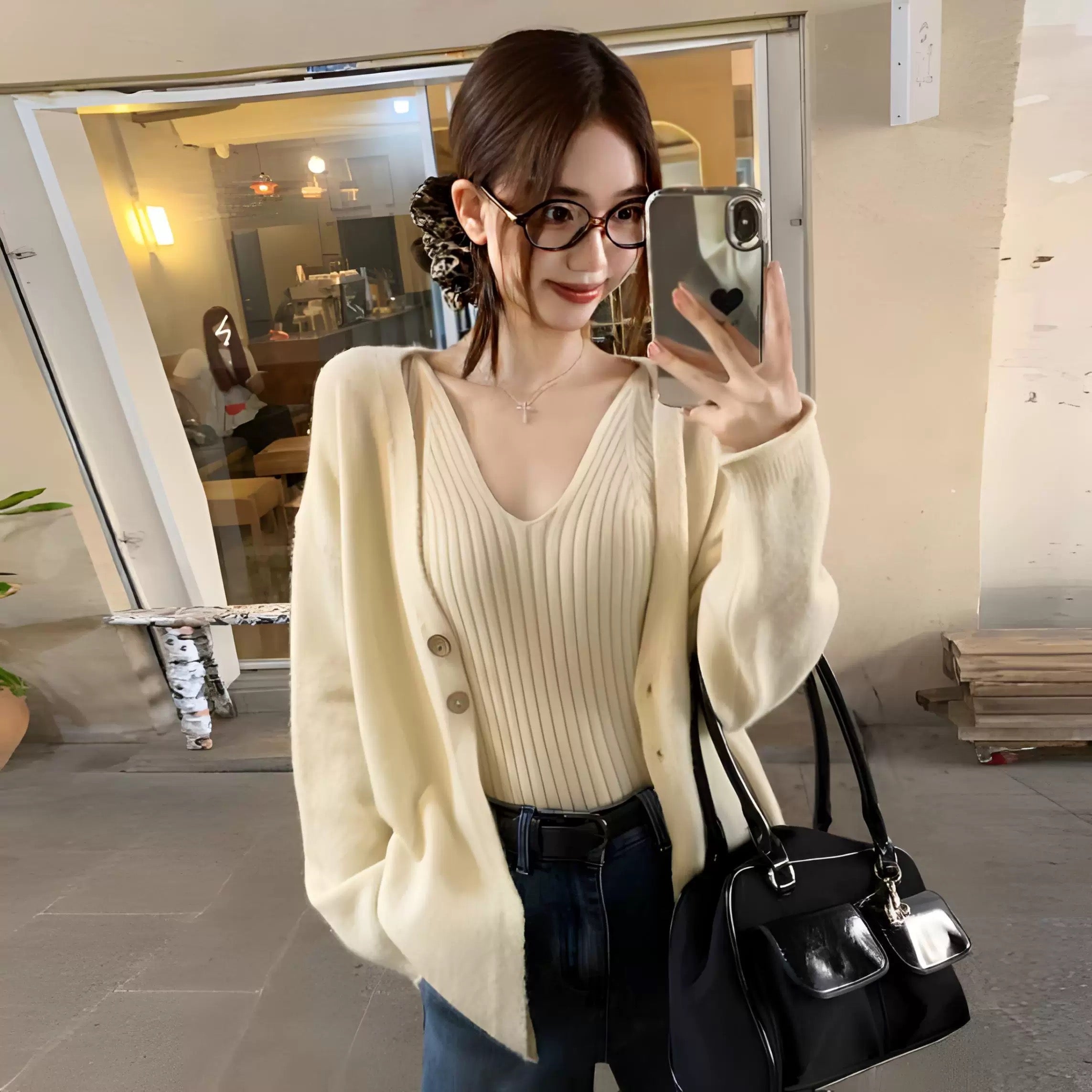 Alamode By Akanksha Nixie Statement Woolen Tops with Cape Style Sweater - view 2