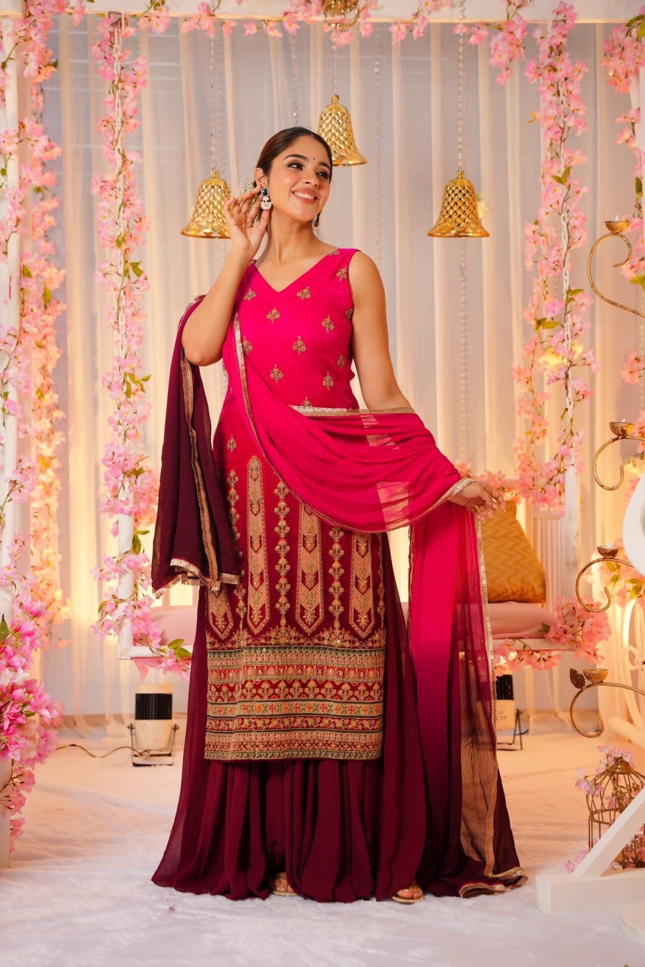 Idaho-o Pratyusha bright straight suit set