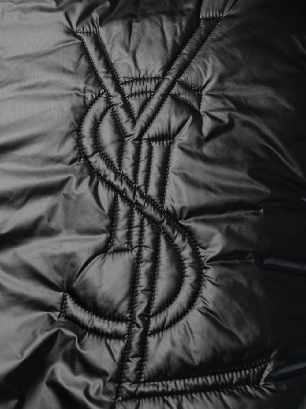 Saint Laurent Cassandre logo-embossed hooded raincoat - view 6