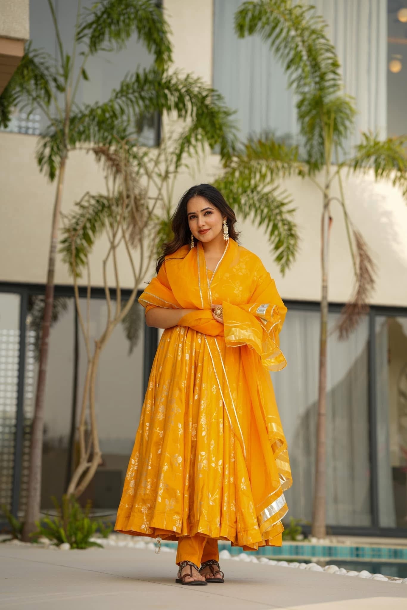 Idaho-o Tropical mist silk suit set