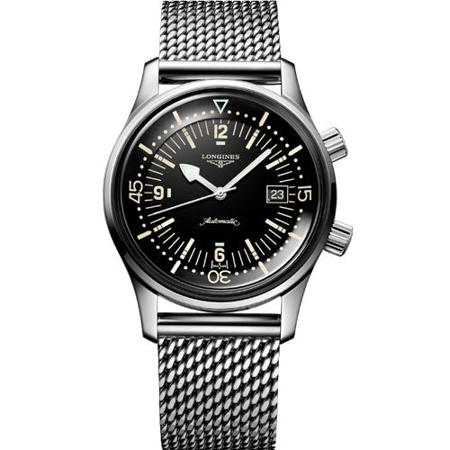 Longines Legend Automatic Black Dial & Chain 42 MM Watch for Men