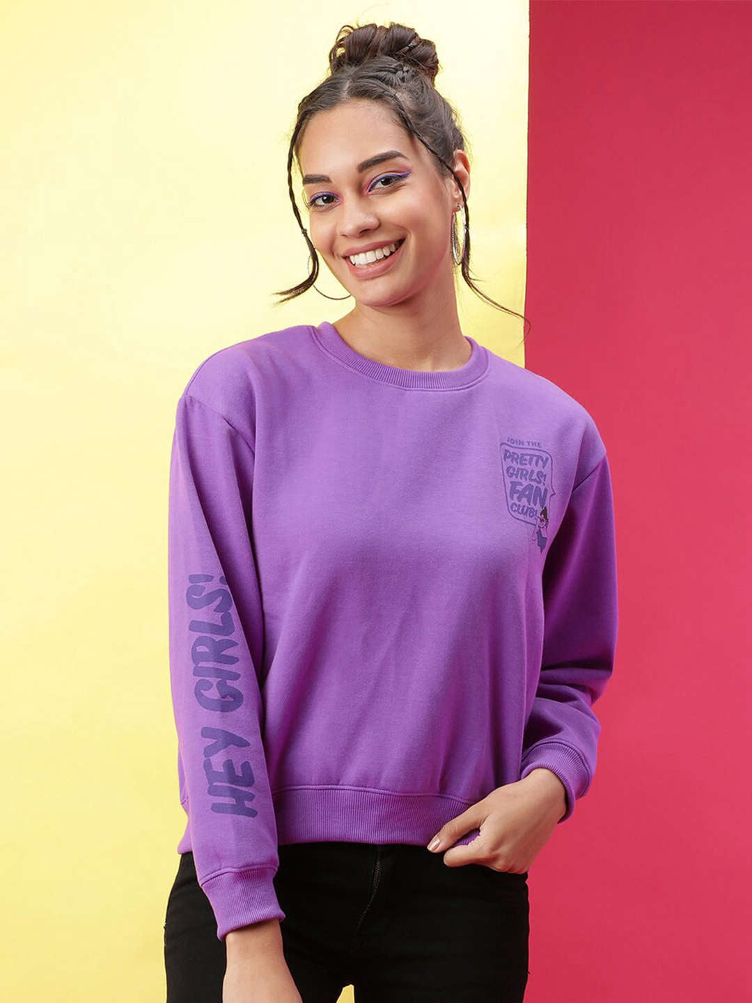Freehand By The Indian Garage Co Women's Back Printed Regular Fit Sweatshirt - view 3