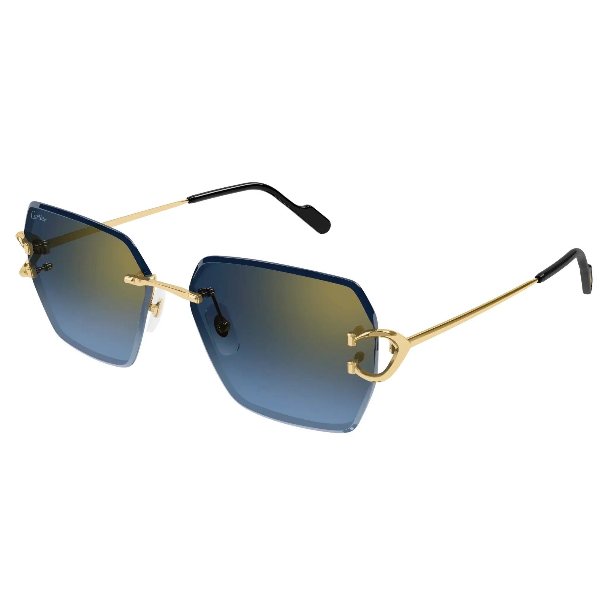 Cartier Eyewear CT0466S-002 Gold Blue Sunglasses - view 2