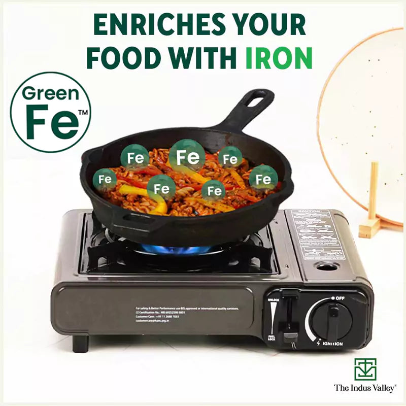 The Indus Valley Super Smooth Cast Iron Set: Free ₹400 Tadka Pan+ Frypan+ Kadai+ Tawa, Kitchen set for Home, Nonstick, 100% Pure,Toxin-free - view 6