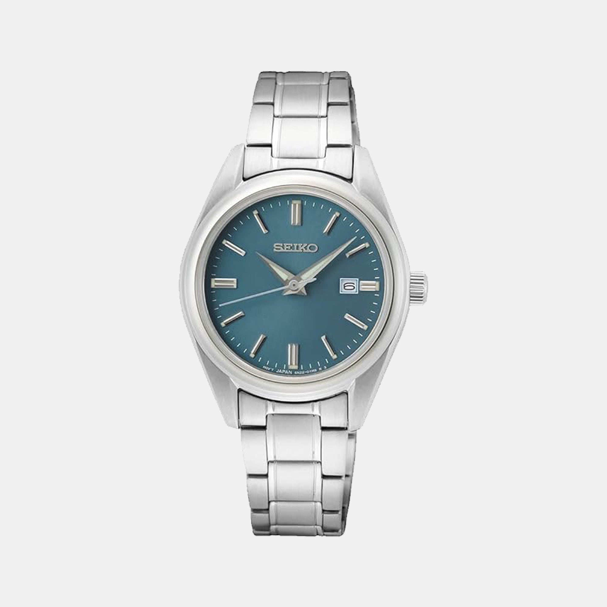 Seiko Dress Women Quartz Blue Dial Analog Stainless Steel Watch SUR531P1
