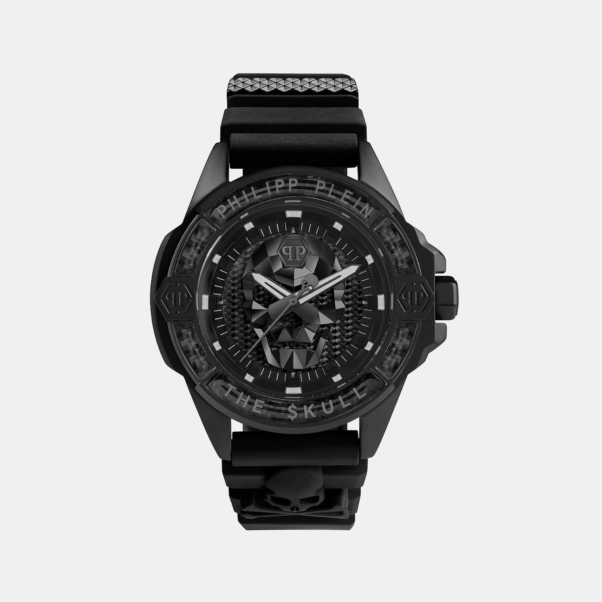 Philipp Plein $kull Men Quartz Black Dial Analog Silicone Watch PWAAA2022