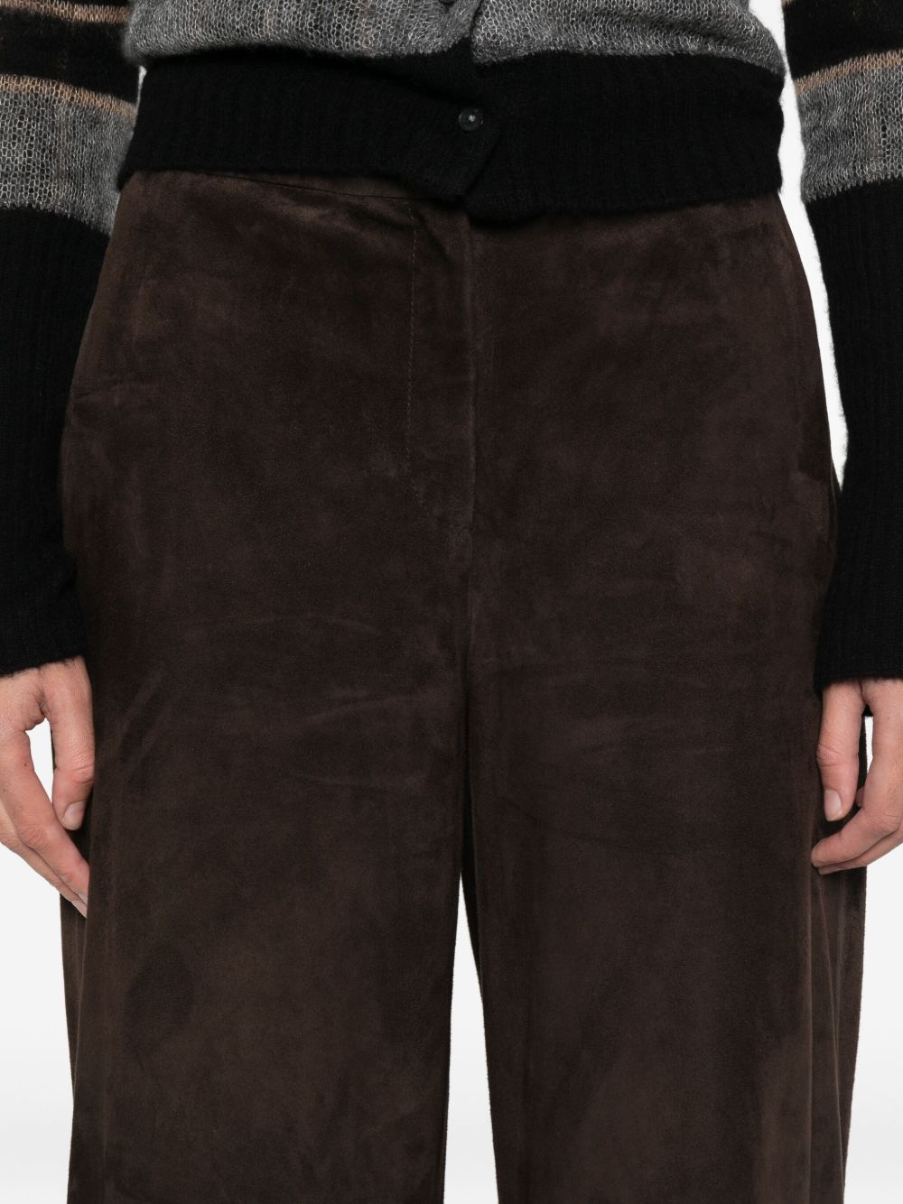 Via Masini 80 Leather wide-leg trousers – Calf Leather 100% - view 3