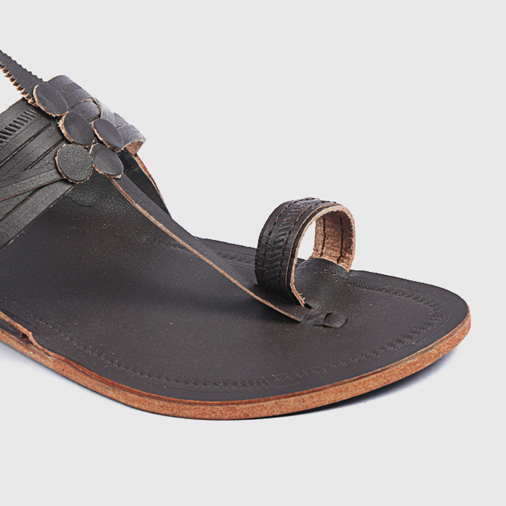 KORAKARI Brown Handstitched Leather Kolhapuri Men Slipper - view 4