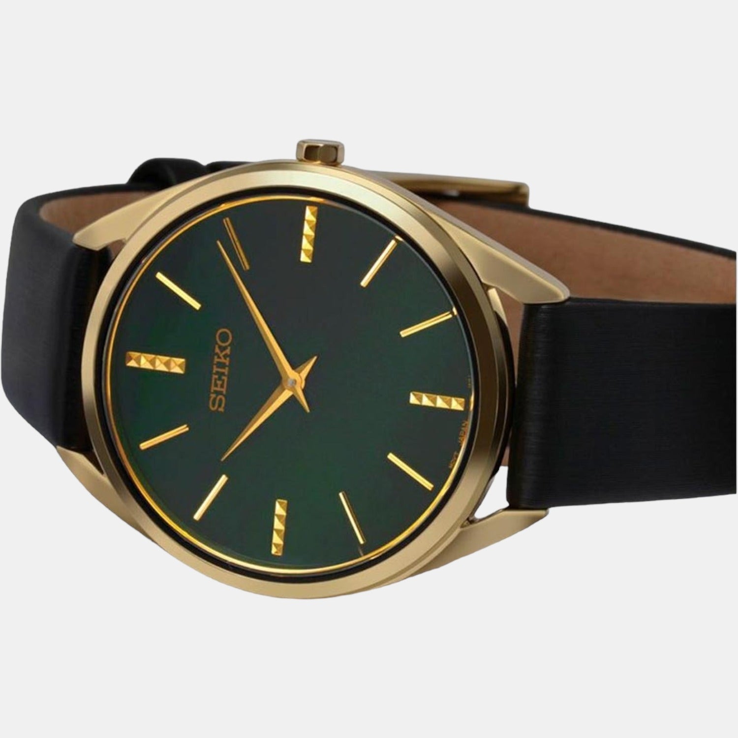 Seiko Dress Quartz Watch Women Quartz Green Dial Analog Leather Watch SWR080P1 - view 2