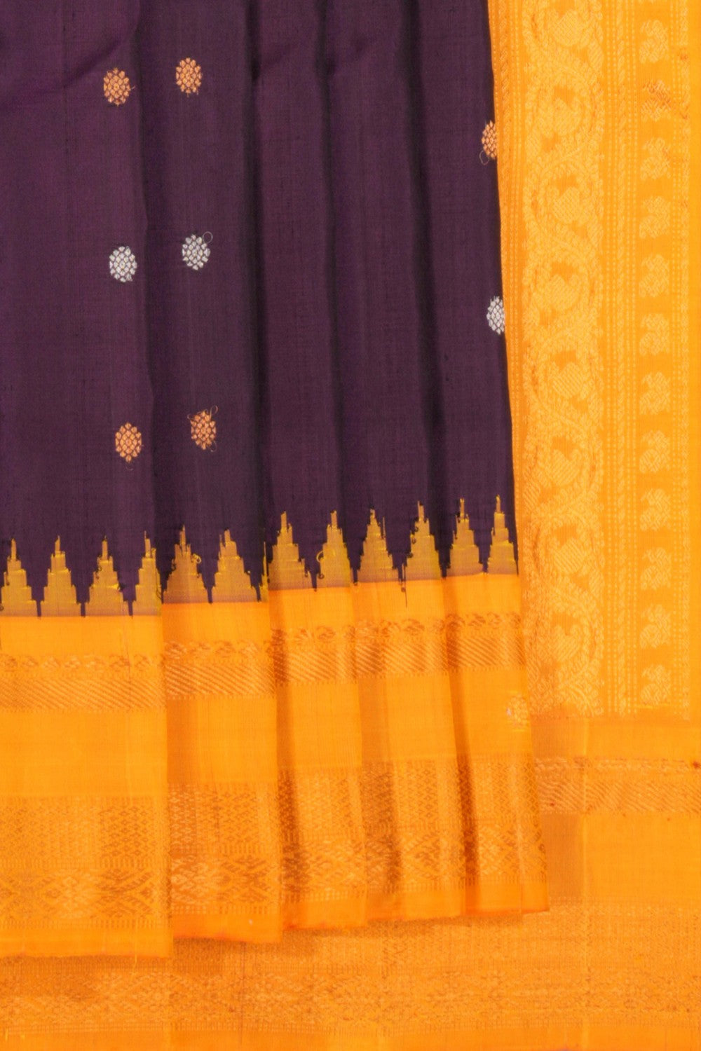 Kalanjali Gadwal Silk Violet Saree – Women's