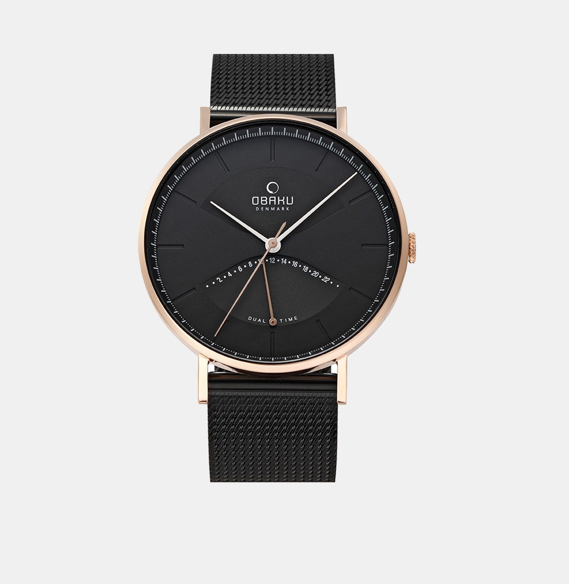 Obaku Elm Night Men Quartz Black Dial Analog Stainless Steel Watch V213GUVBMB