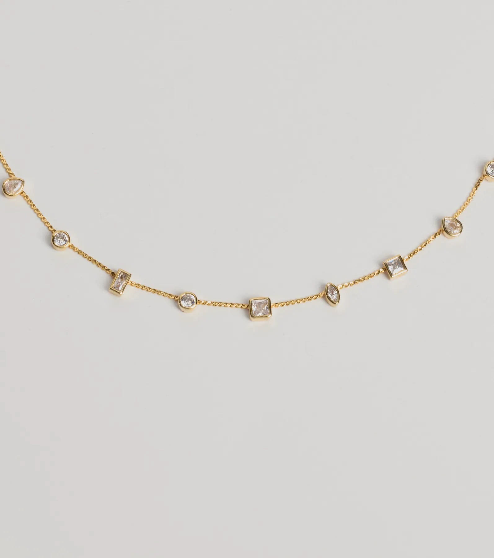 Windsor Dainty Chic Geometric Charm Rhinestone Necklace - view 2