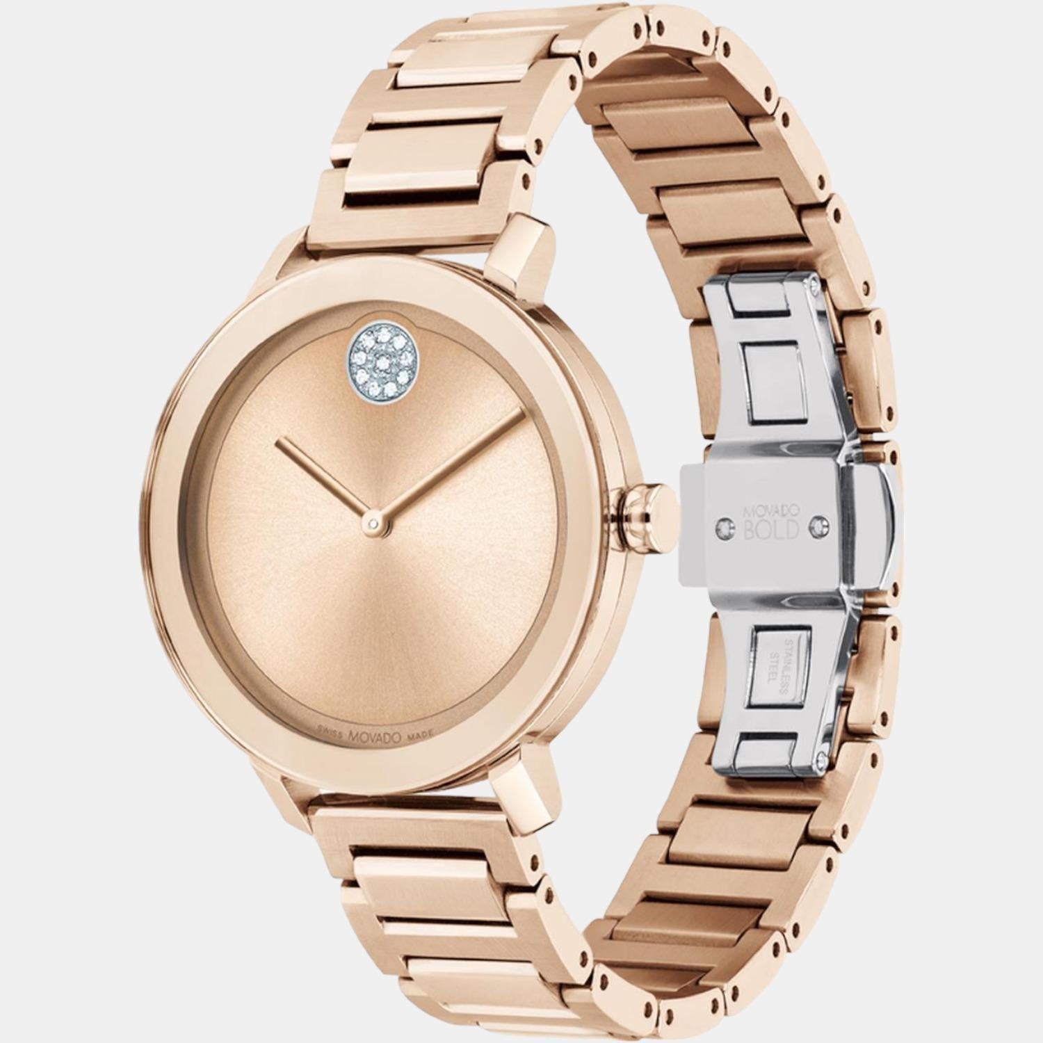 Movado Bold Evolution Women Quartz Rose Gold Dial Analog Stainless Steel Watch 3600824 - view 2