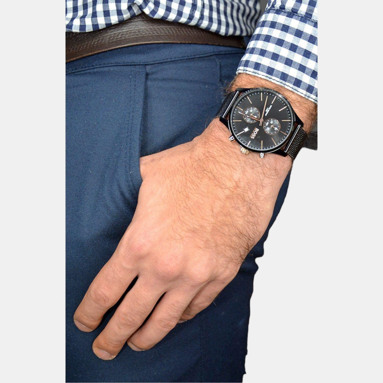 Boss Associate Men Quartz Black Dial Chronograph Stainless Steel Watch 1513811 - view 4