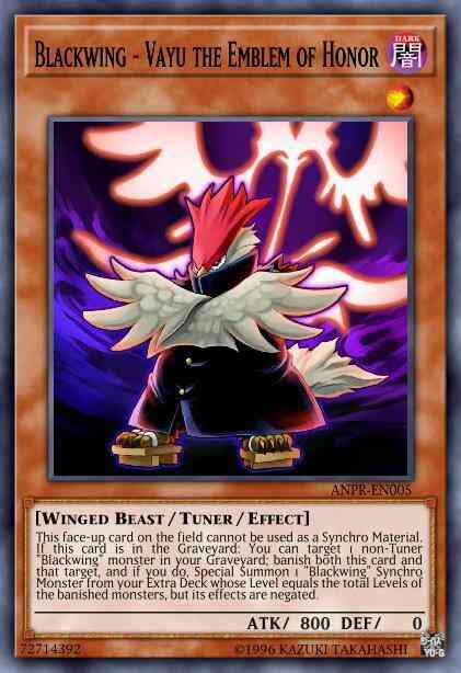 Yu-Gi-Oh! Blackwing - Vayu the Emblem of Honor - ANPR-EN005 - Ultimate Rare - 1st Edition