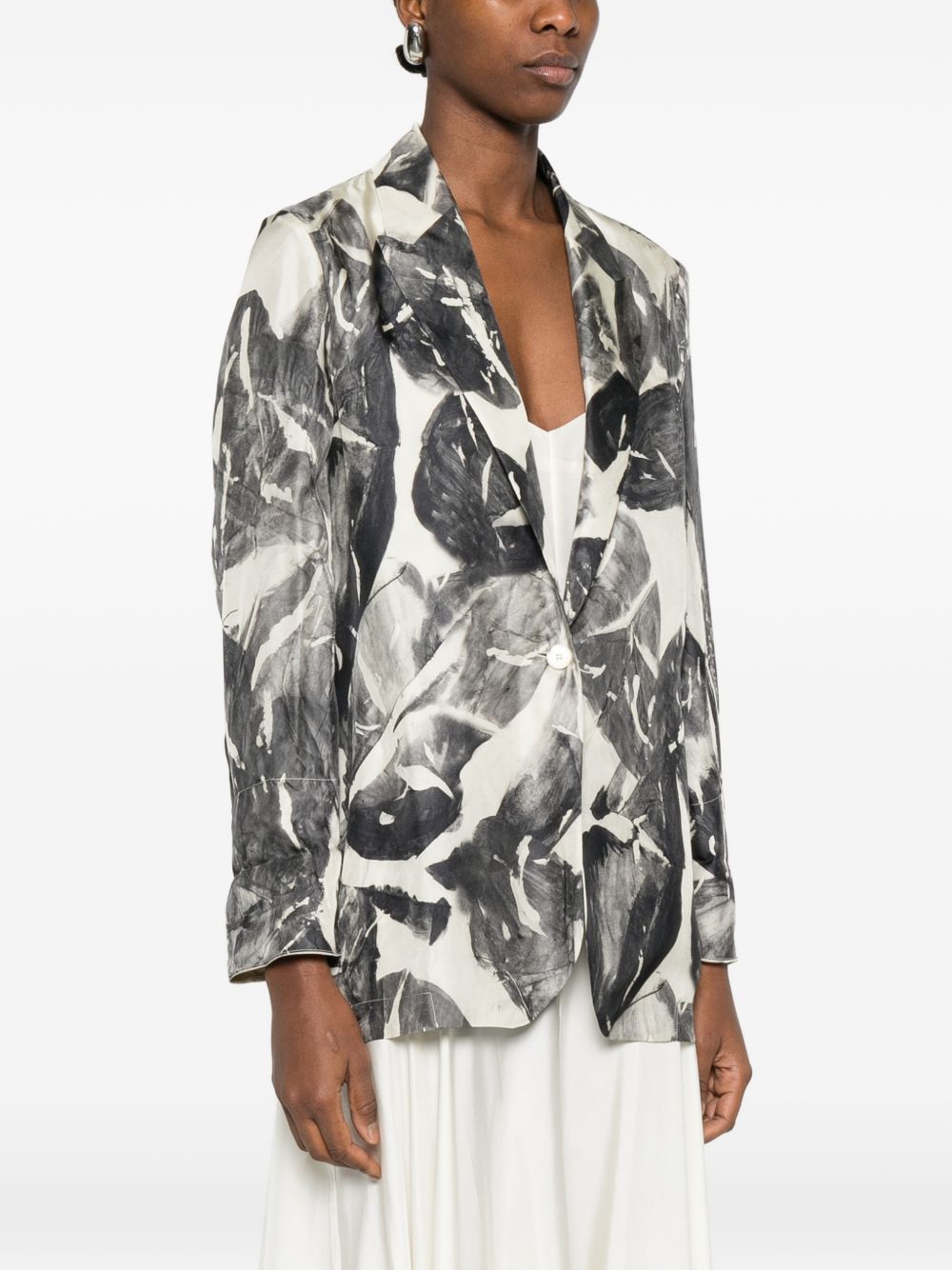 Alysi Silk & Nylon Printed single-breasted jacket - view 3