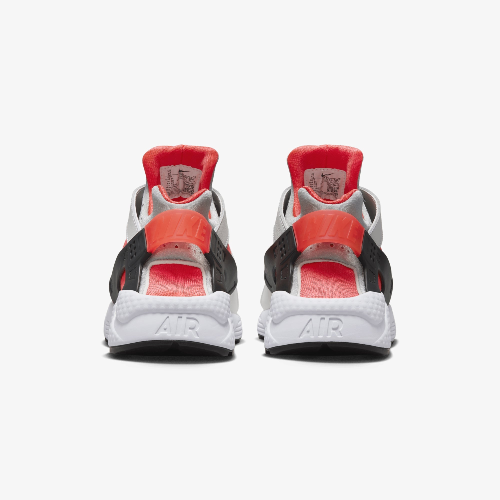 Nike | AIR HUARACHE { WHITE/METALLIC SILVER-INFRARED 23-BLACK - view 2