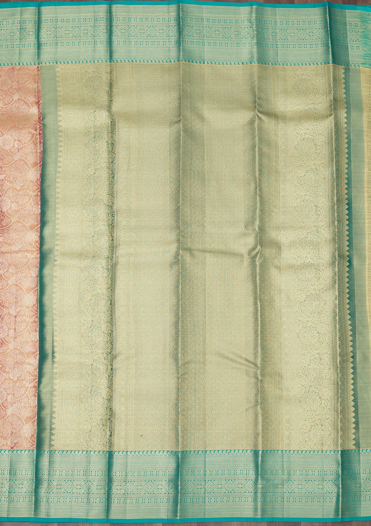 Koskii Baby Pink Zariwork Pure Silk Saree – Women's - view 5