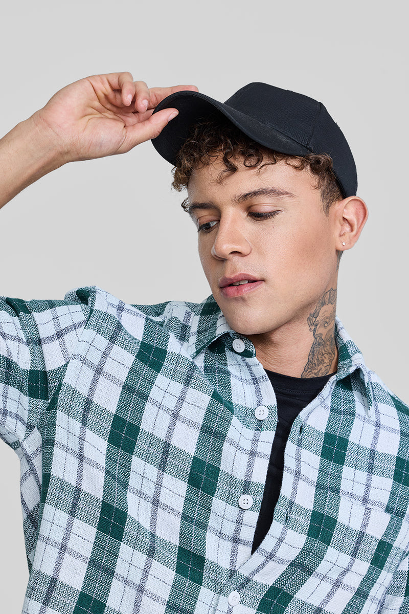 SNITCH Dark Green Box Fit Tartan Shirt - view 7