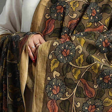 SOUTH KARGHA Brown - Mangalagiri Cotton Handpainted Pen Work Kalamkari Dupatta 11 - view 5