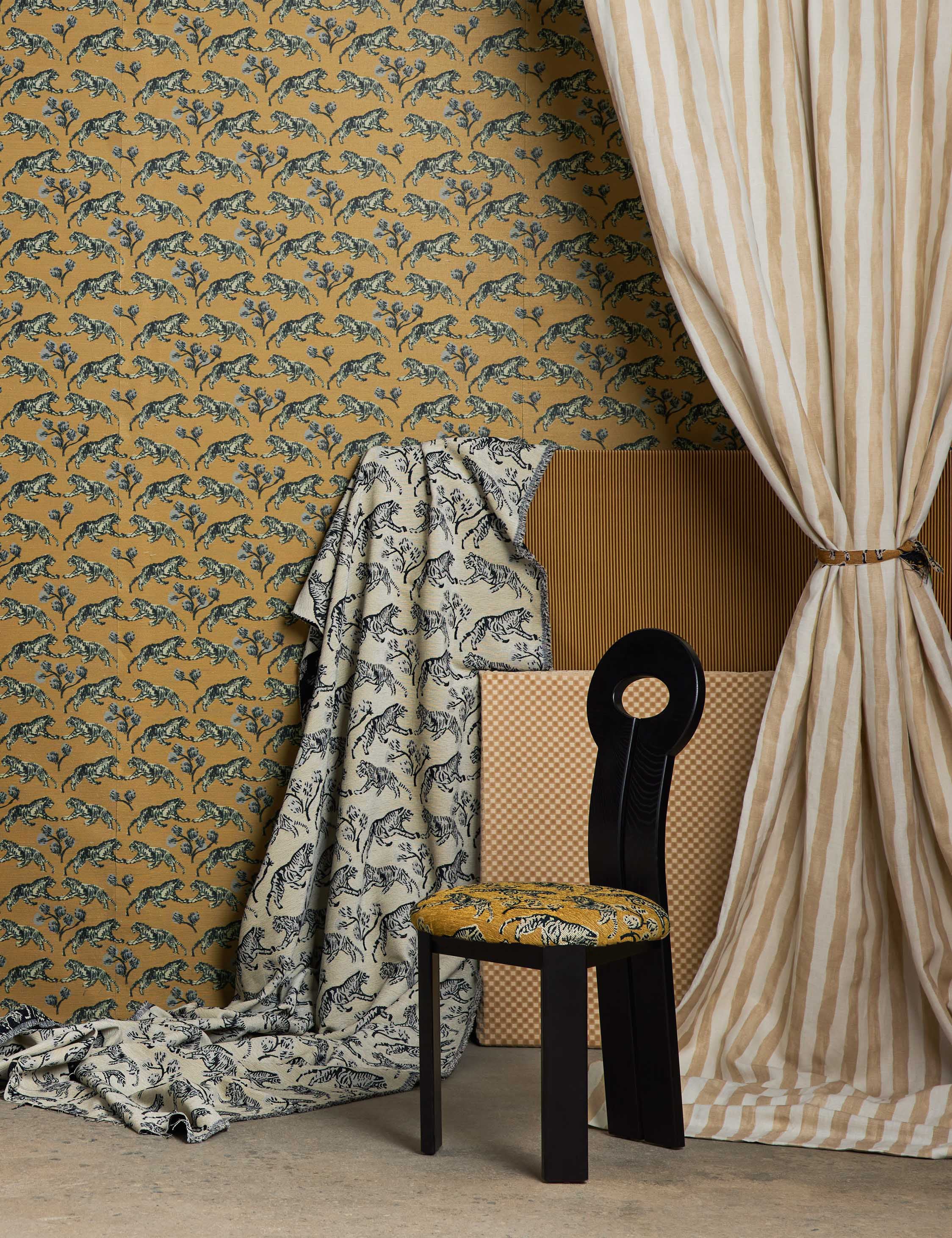 Lulu and Georgia Tiger Jacquard Fabric by Sarah Sherman Samuel - view 10