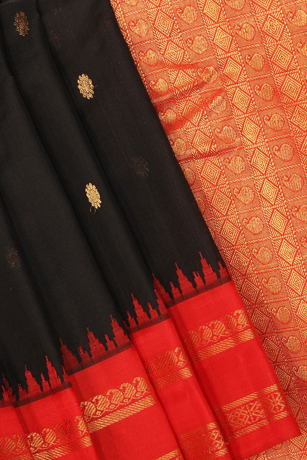 Kalanjali Gadwal Black Saree – Women's - view 2