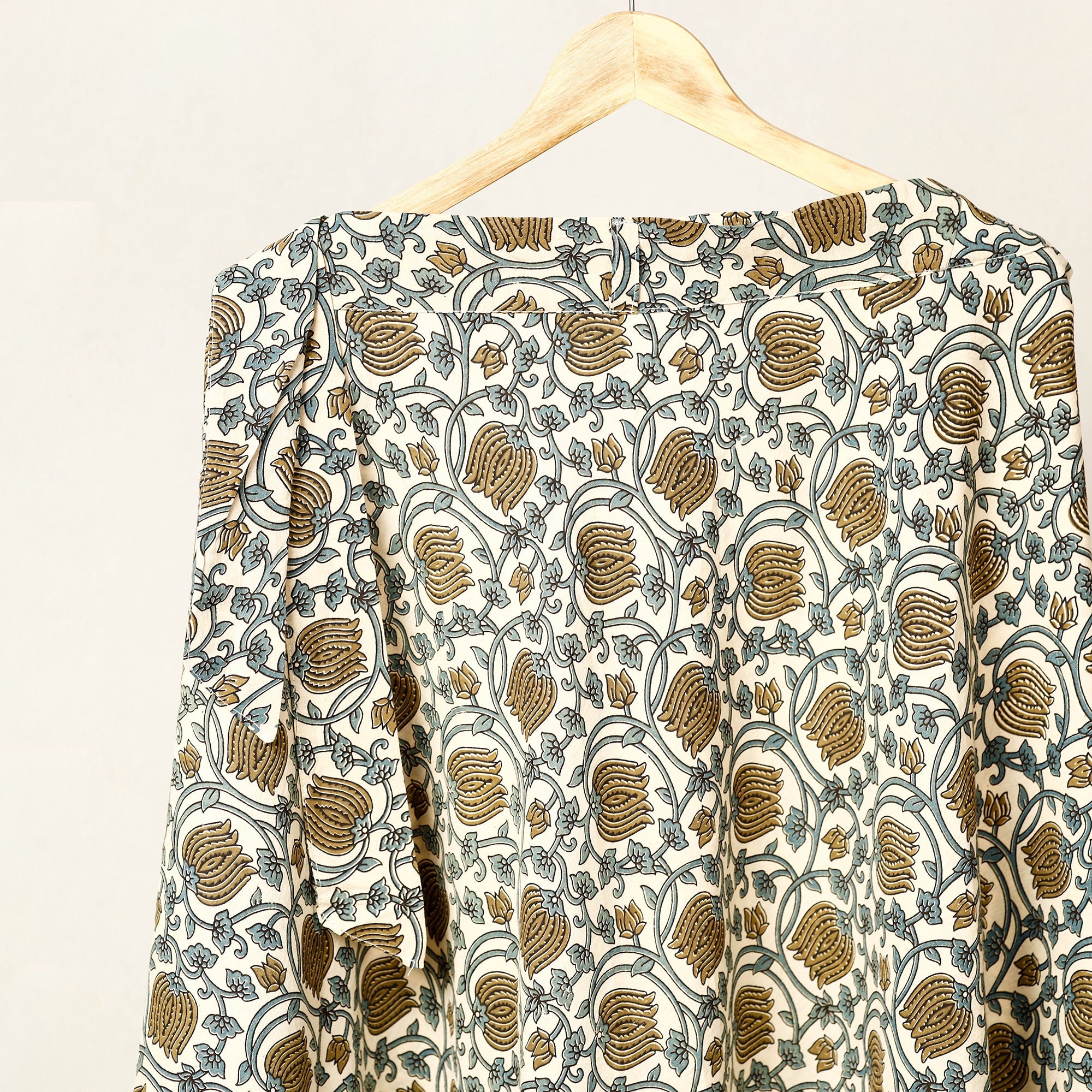 NOORI BAZAR Brown - Block Print Cotton Wrap Around Ajrakh Skirt - view 3