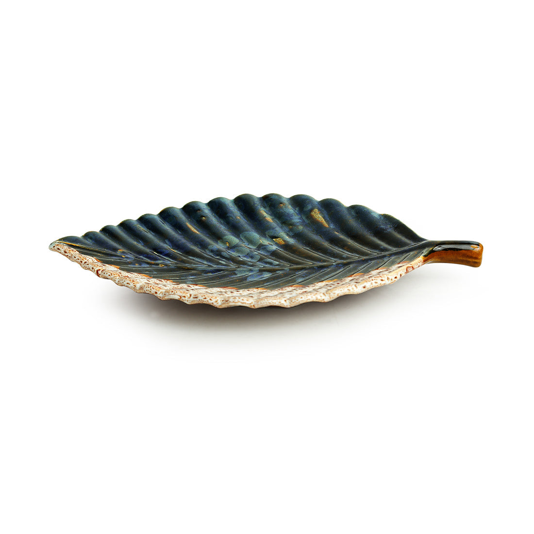 EXCLUSIVELANE 'The Banana Leaf' Serving Platter In Ceramic (13 Inch, Microwave Safe) - view 3