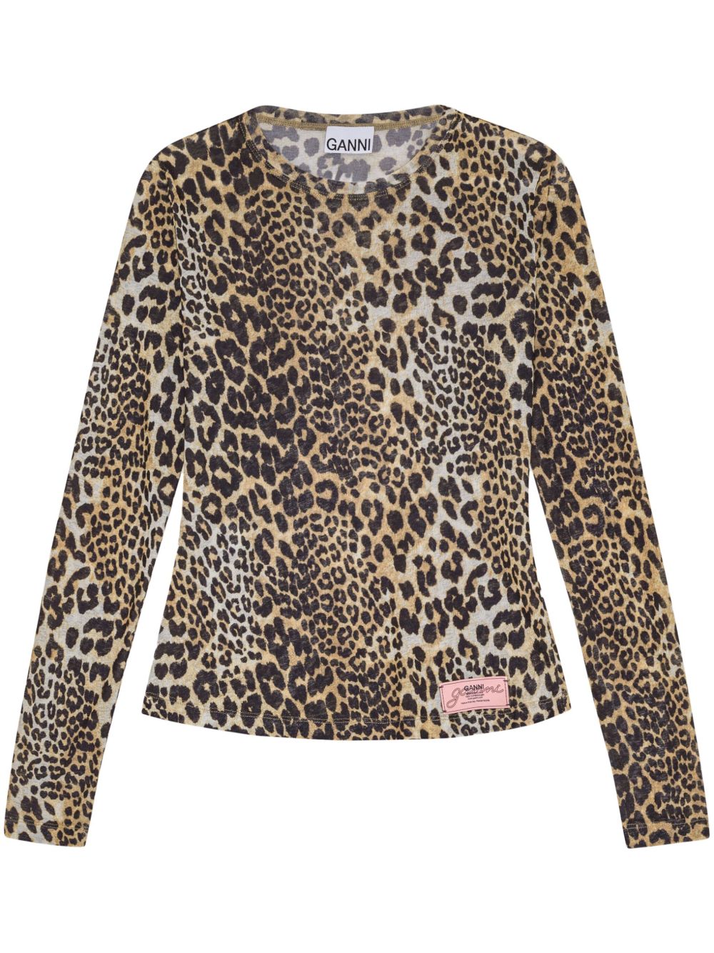 Ganni Leopard print t-shirt – Recycled Polyester100%