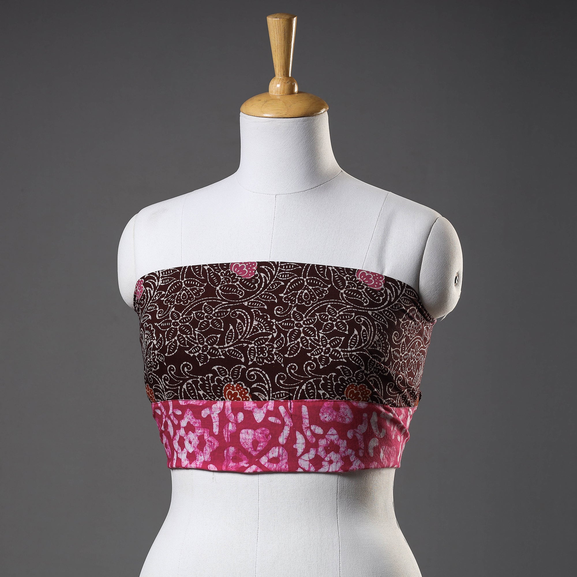 NOORI BAZAR Brown - Sanganeri Block Printed Cotton Blouse Piece