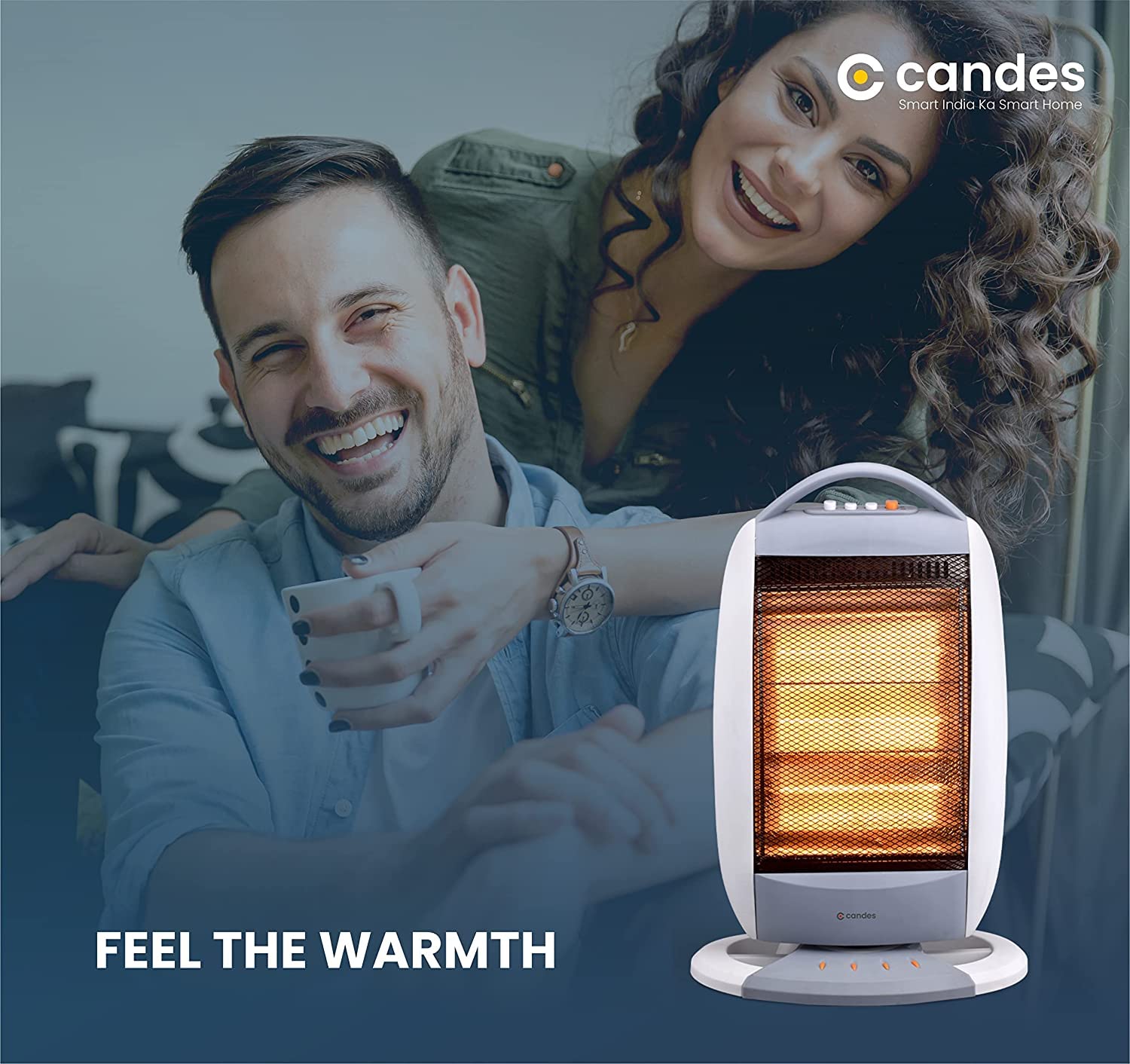 Candes New Infra Halogen Room Heater (White, Grey, 1200 watts) 3 Rod - view 2
