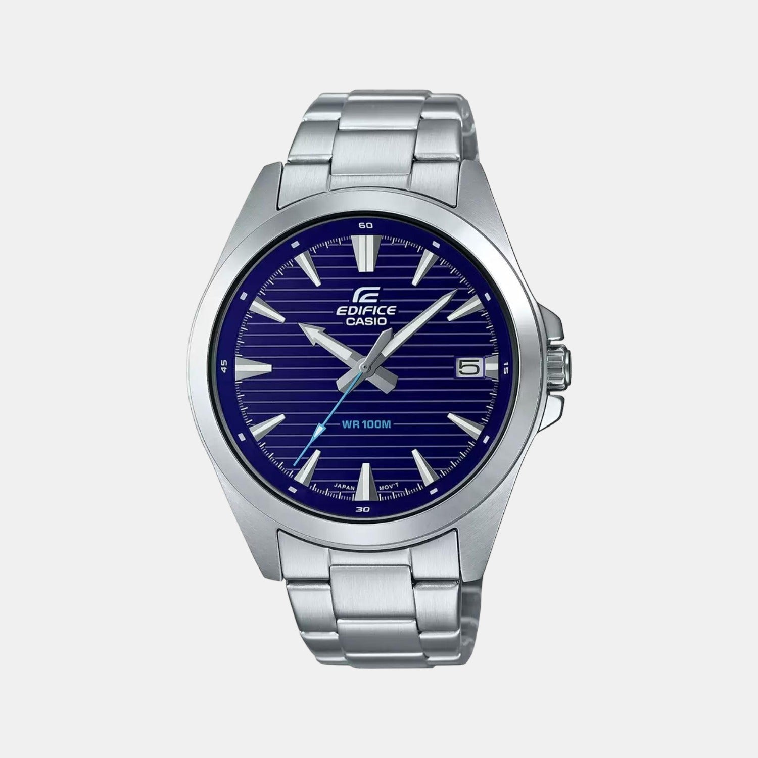 Casio Edifice Men Quartz Blue Dial Analog Stainless Steel Watch ED536