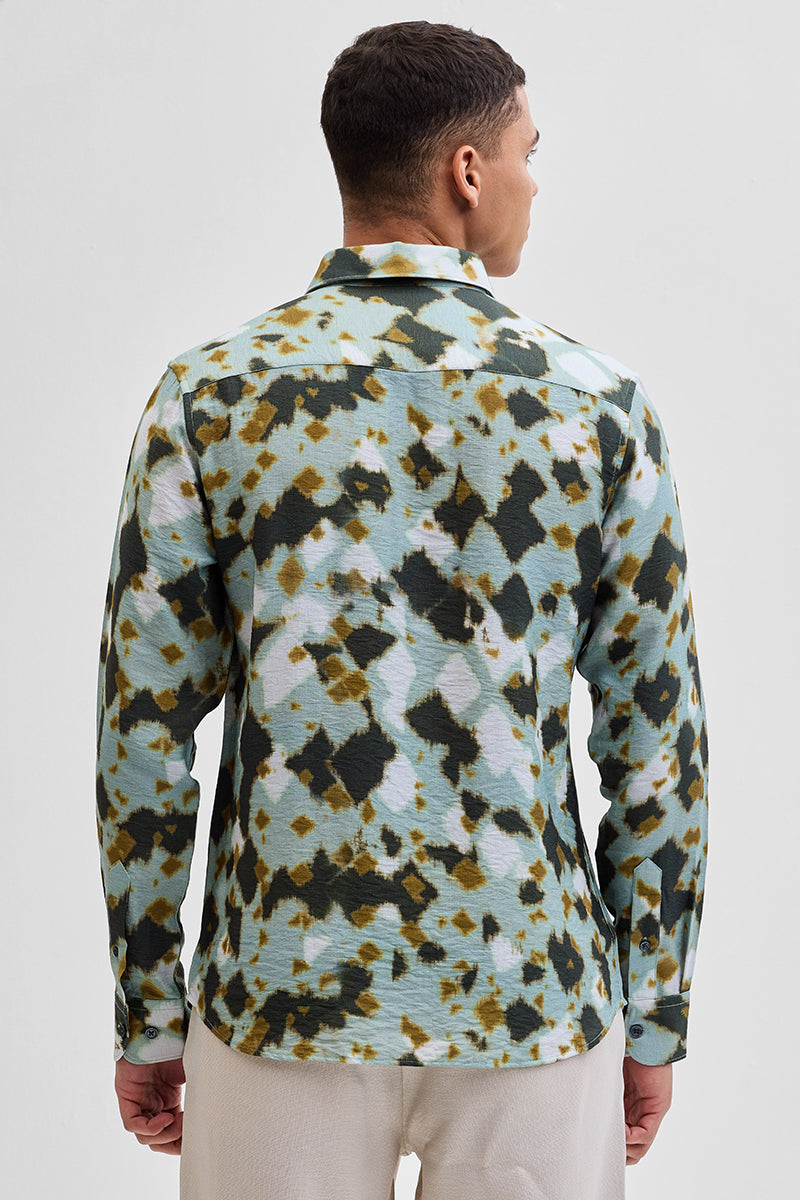 SNITCH Green Textured Abstract Shirt - view 8