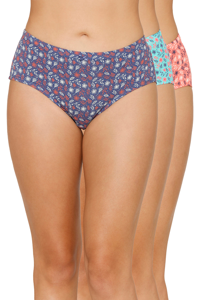 Amante Inner Elastic Printed Mid Rise Hipster Panty (Pack of 3)