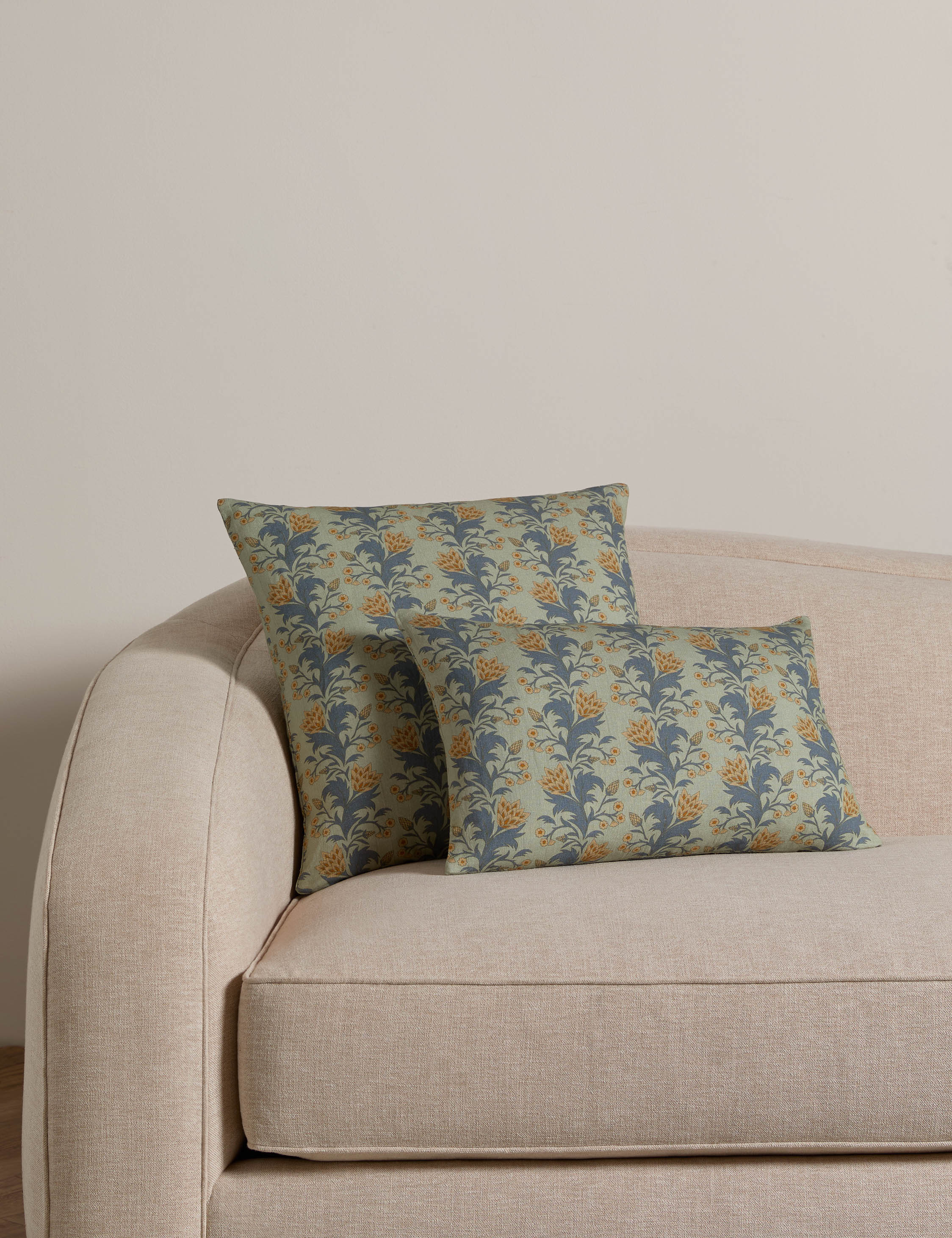 Lulu and Georgia Catesby Linen Cotton Pillow – Blue