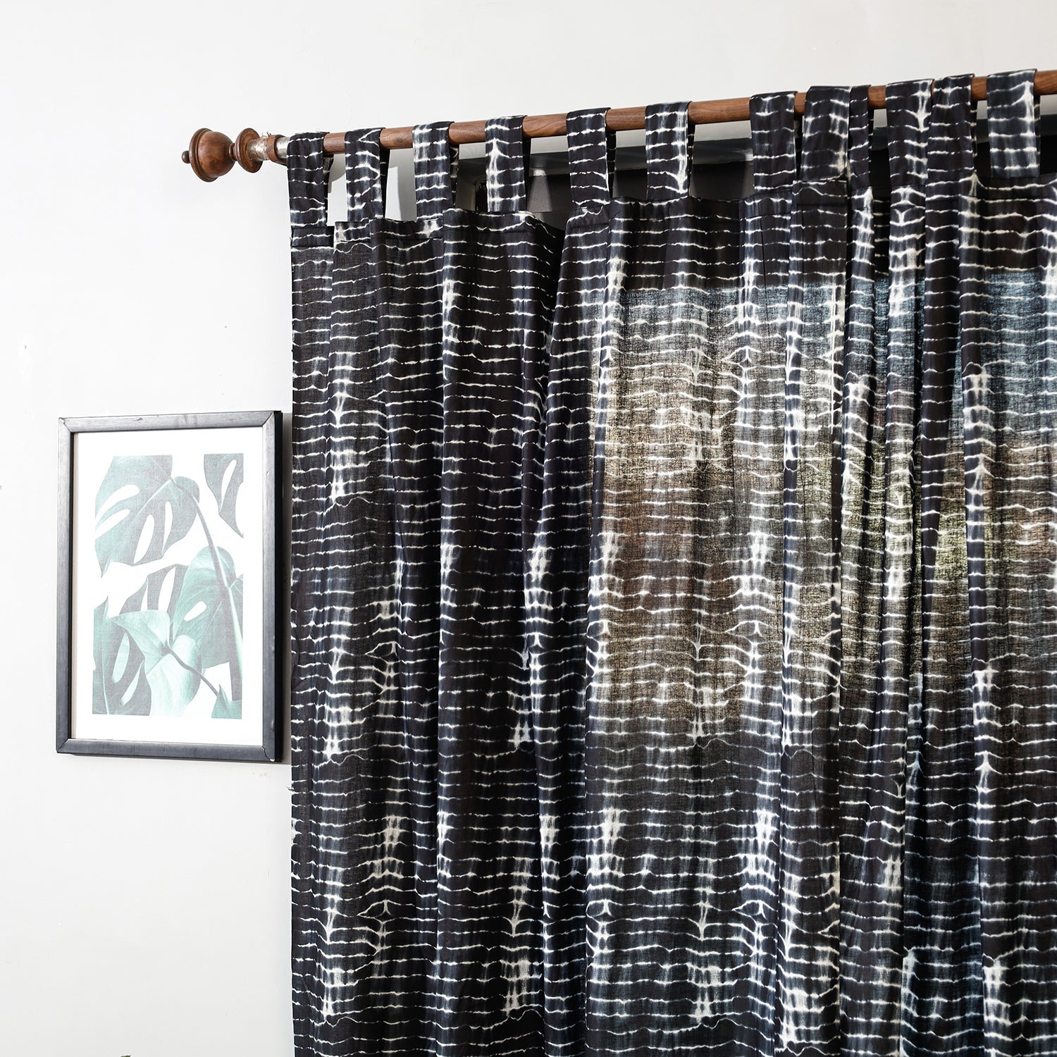 HAVELI CHRONICLES Black - Set of 2 Shibori Tie-Dye Cotton Door Curtain (6.6 x 4 feet) - view 2