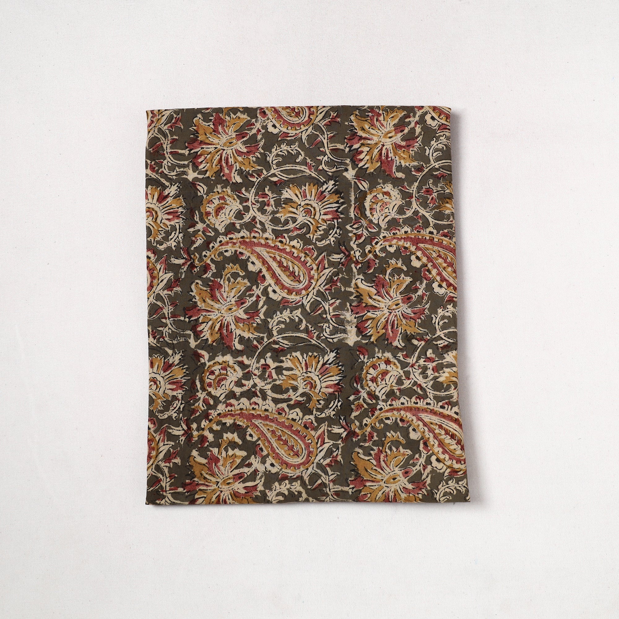SOUTH KARGHA Brown - Kalamkari Block Printed Cotton Precut Fabric (1.15 meter) 01