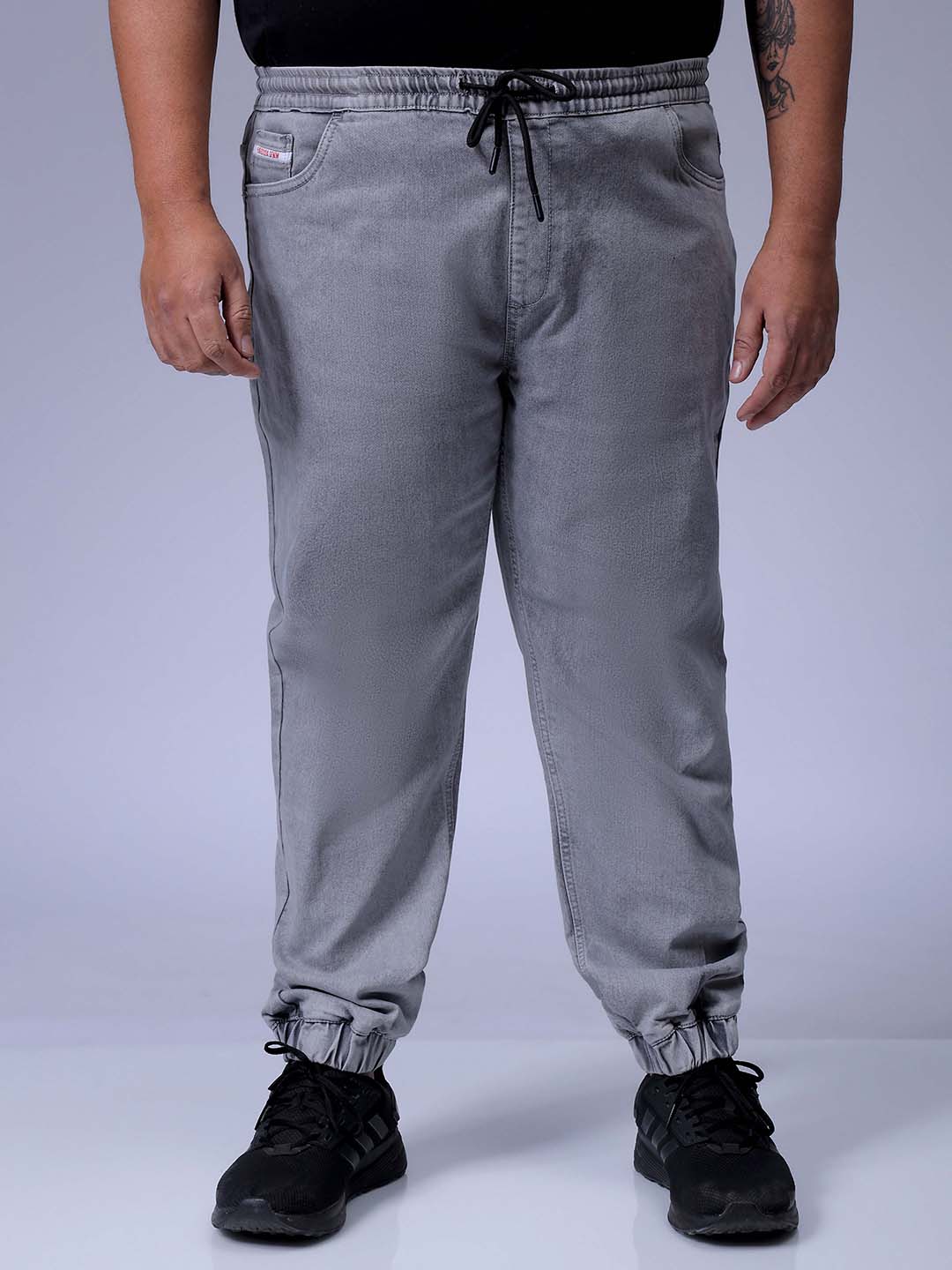 Hardsoda Men's Plus Size Khaki Slim Fit Solid Stretchable Denim Jogger