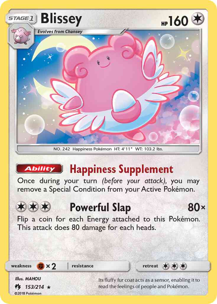 Rare holo sm8-153 – Pokémon Blissey - 153/214 - Rare Holo [sm8-153] [Reverse Holo]