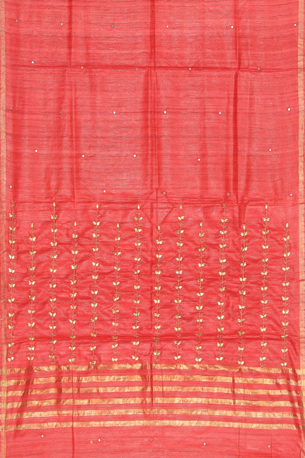 Kalanjali Gota Patti Work Coral Pink Dupatta - view 3