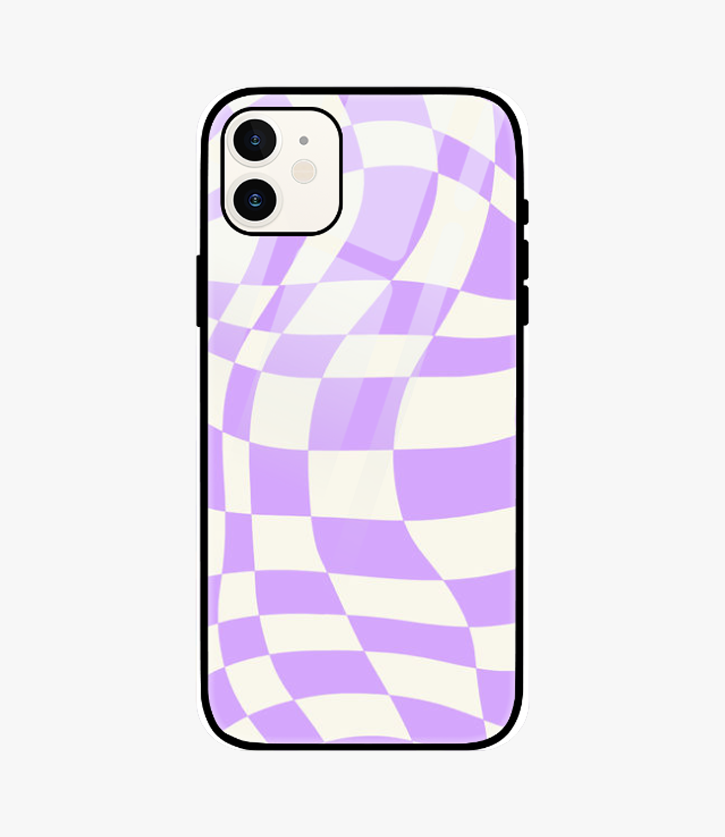 The Case Company Lavender Checkered Glass Case for iPhone 12