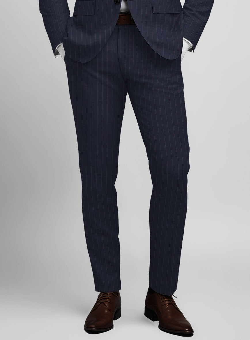 StudioSuits Napolean Abelino Stripe Blue Wool Pants - view 2