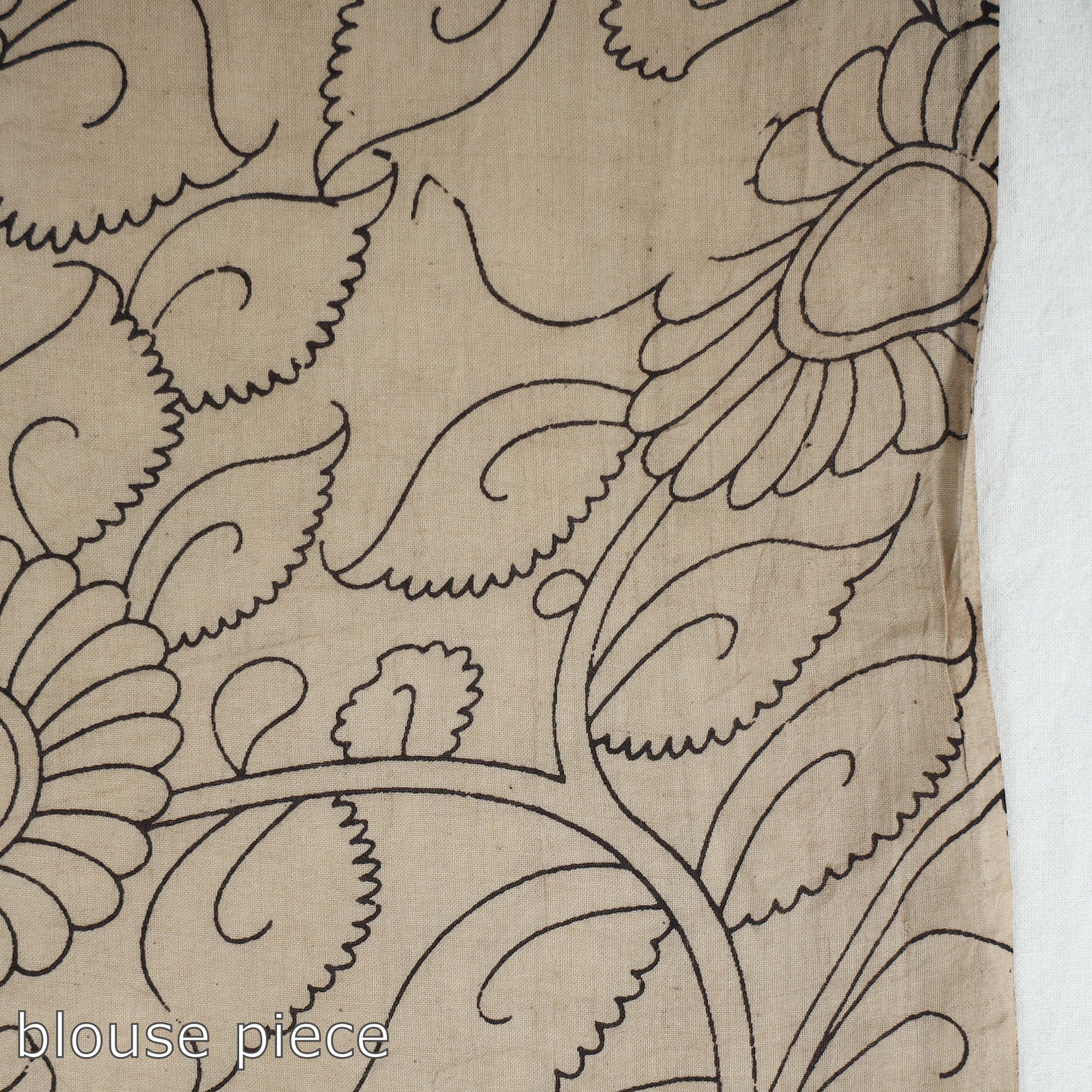 SOUTH KARGHA Black - Kalamkari Printed Cotton Saree with Blouse Piece 01 - view 7