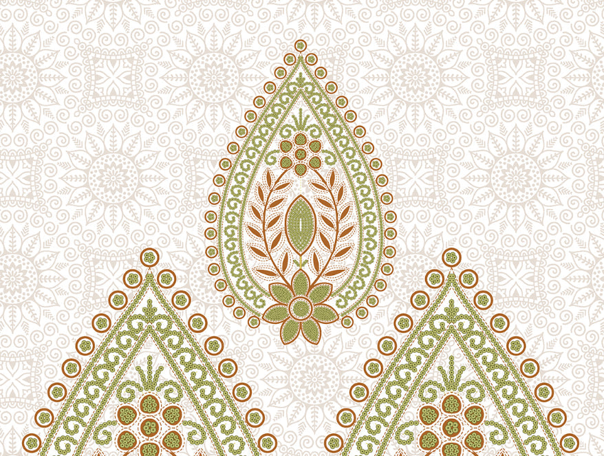 Spaces India Ornate Palm - Light Green 100% Cotton Single Bedsheet - Atrium By Spaces - view 6