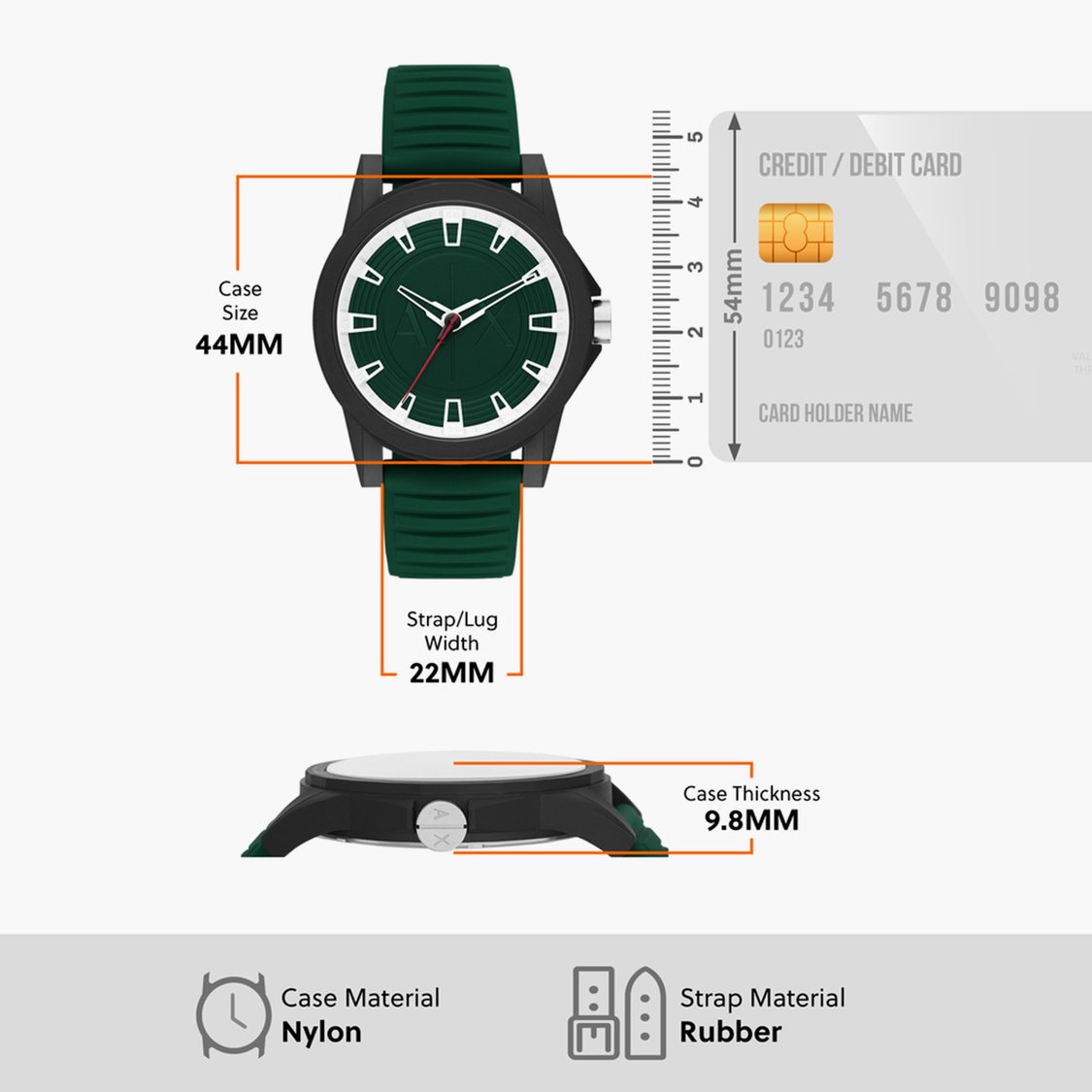 Armani Exchange Outerbanks Green Dial Men 44mm - view 3