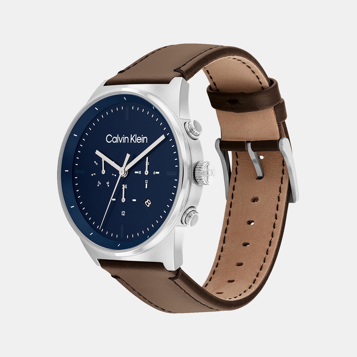 Calvin Klein Ck Impressive Men Quartz Blue Dial Chronograph Leather Watch 25200300 - view 2